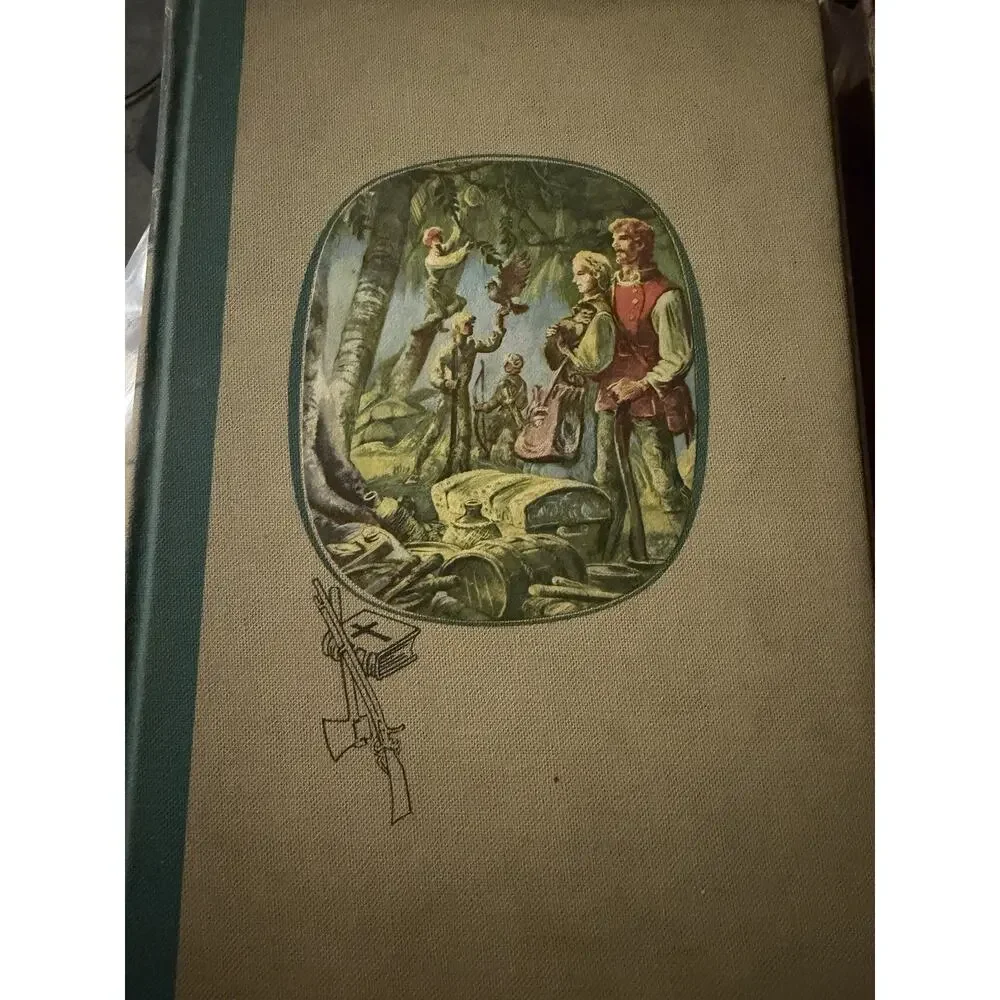 The Swiss Family Robinson by Johann Wyss (1949) Illustrated, Slipcover, vintage